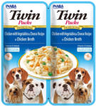 Churu Dog Twin, Pui cu Legume si Branza in Aspic din Supa de Pui, 80g (2x40g)