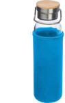 M-Collection Üveg ivópalack neoprén tokban, Világos Kék
