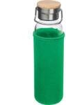 M-Collection Üveg ivópalack neoprén tokban, Zöld