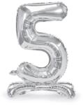 PartyDeco Свободностоящ балон от фолио 5 сребрист 70 см