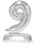 PartyDeco Самостоящ балон от фолио 9 сребрист 70 см