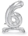 PartyDeco Свободностоящ балон от фолио 6 сребрист 70 см