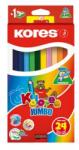 Kores Színes ceruza készlet, háromszögletű, jumbo, KORES Kolores Jumbo , 24 különböző szín (93524) - treewell
