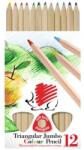 ICO Színes ceruza készlet, háromszögletű, vastag, natúr, ICO Süni , 12 különböző szín (7140135000) - treewell