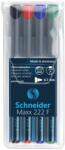 Schneider Alkoholos marker készlet, OHP, 0, 7 mm, SCHNEIDER Maxx 222 F , 4 különböző szín (112294)