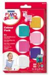 FIMO Gyurma készlet, 6x42 g, égethető, lányoknak, FIMO Kids Color Pack , 6 különböző szín (8032 02)