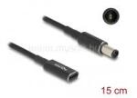 Delock Laptop töltőkábel adapterkábel USB Type-C anya - HP 7, 4 x 5, 0 mm apa ott 15 cm (DL60032) (DL60032)