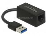 Delock Átalakító USB 3.2 Gen 1 Type-A to Gigabit LAN kompakt, fekete (DL66039) (DL66039)