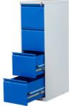 Kovona Trent egysoros fém A4-es irattartó szekrény, 4 fiók, kék