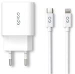 Epico Бързо Зарядно с USB-C Кабел за iPhone, Epico Bundle 220v PD3.0 20W, Бял (9915101100106)