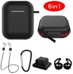 GKK Калъф/Сет за Слушалки Apple AirPods, Silicone Case, Черен (4260587935515)