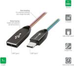 4smarts USB-C Кабел с Метална Оплетка, 4Smarts Ferrumcord 1m, Chameleon (4S468588)