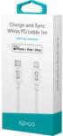 EPICO USB-C Кабел за iPhone, Epico Lightning MFI Cable 1m, Бял (EPI-KR-CA_LI_PD-WT)