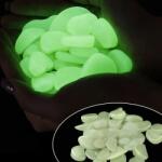 Procart Pietricele decorative fosforescente, translucide care lumineaza verde, 2-3 cm cantitate 1000 gr (SET753)