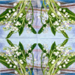  Szalvéta, tavaszi virágok, gyöngyvirág, 33x33 cm (30) (szalveta_tavasz_30)