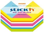 STICK'N Stick notes adeziv, 64x67 mm, 250 file, hexagon, 5 culori neon, STICK'N (HO-21827) - roveli
