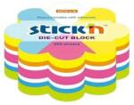 STICK'N Stick notes adeziv, 64x67 mm, 250 file, floare, 5 culori neon, STICK'N (HO-21833) - roveli