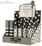 Bruno Visconti Golyóstoll Bruno Visconti 0, 7mm kék, Dreamwrite, ref. Flora black&white (20-0264/19) - papir-bolt