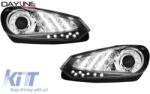 KITT Lightning DAYLINE Első lámpák VW Volkswagen Golf VI 6 08+ LED DRL Design fekete (SWV32DGXB)