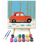  Piros autó az erdőben - gyerek számfestő készlet