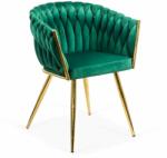 Chairs ON Scaune moderne din catifea și cadrul auriu BUC 261 verde