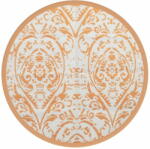  Vidaxl narancssárga és fehér polipropilén kültéri szőnyeg Ø160 cm 368507