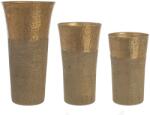 Bizzotto Set 3 vaze metal auriu antic Hammel Ø 16.5 cm x 34 h (0184183deco)
