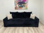 MobAmbient Canapea extensibilă material catifelat negru 230 x 90 cm - model Cozy Canapea