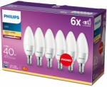 Philips Set 6x Becuri LED E14 5, 5W =40W 2700K WW cald 470lm lumânare Philips