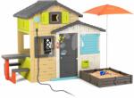 Smoby Căsuța Prietenilor cu măsuță și umbrelă în culori elegante Friends House Evo Playhouse Smoby extensibilă (SM810228-1R) Casuta pentru copii