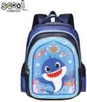 S-Cool Ghiozdan ergonomic S-COOL SC2548, Motiv shark 3D, Albastru (SC2548)