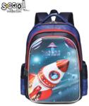 S-Cool Ghiozdan ergonomic S-COOL SC2549, Motiv space 3D, Albastru (SC2549)