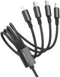 BOROFONE BX72 4 az 1-ben USB - 2xType C, micro USB, Lightning kábel 2A 1 m fekete