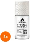 Adidas Set 3 x Deodorant Roll-on Adidas, Pro Invisible, Femei, 50 ml