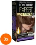 LONCOLOR Set 3 x Vopsea de Par Permanenta Loncolor Expert Oil Fusion, 7.8 Blond Bej, 100 ml