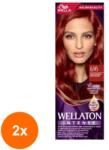 Wella Set 2 x Vopsea de Par Permanenta Wella Wellaton, 6/45 Rosu Pasional, 110 ml