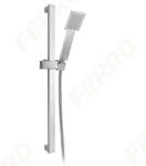 FERRO Sinus - csúszórudas / fali állítható zuhanytartós zuhanyszett 1 funkciós kézizuhany, szögletes design, króm kivitel, N170B