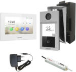 Hikvision DS-KIS604-P-W/F Fehér beltérivel, süllyesztve szerelhető kültéri + tápegység + esővető (csomag-DS-KIS604-P-W-FLUSH)