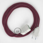  Burgundy Cotton fabric RC32 2P 10A Extension cable Made in Italy - allights - 9 470 Ft