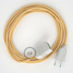  Yellow ZigZag Rayon fabric RZ10 2P 10A Extension cable Made in Italy - allights - 7 320 Ft