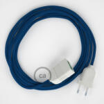  Blue Rayon fabric RM12 2P 10A Extension cable Made in Italy - allights - 9 470 Ft