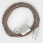  Ancient Pink Diamond Cotton and Natural Linen fabric RD61 2P 10A Extension cable Made in Italy - allights - 6 460 Ft