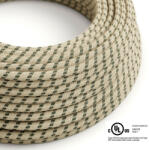  Round Electric Cable 150 ft (45, 72 m) coil RD54 Stripes Anthracite Cotton and Natural Linen - UL listed