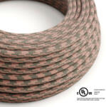  Round Electric Cable 150 ft (45, 72 m) coil RP26 Bicoloured Ancient Pink and Grey Cotton - UL listed