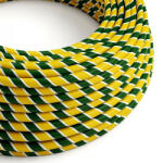 Creative Fényes zöld és sárga Regimental Vertigo textilkábel - Az eredeti kreatív kábelek - ERM69 kerek 2x0, 75mm / 3x0, 75mm (XZ2ERM69)