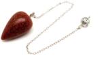 R. M. ékszer Ásványok Inga csepp Goldstone vörös 18x30mm (011118)