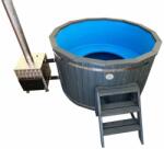 eSemineu Premium Ciubăr cu focar INOX culoare Antracit, interior / exterior, 5 persoane