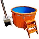 eSemineu Premium Ciubăr cu focar INOX culoare Mahon, interior / exterior, 5 persoane