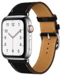 SmartWatcherz Leather Fit Bőr Apple Watch Szíj Fekete (fehér varrással), 38, 40, 41mm (9393-9417)
