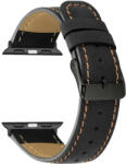 SmartWatcherz Leather Strap Apple Watch Bőr Szíj Fekete, 42, 44, 45, 49mm (9465-9476)